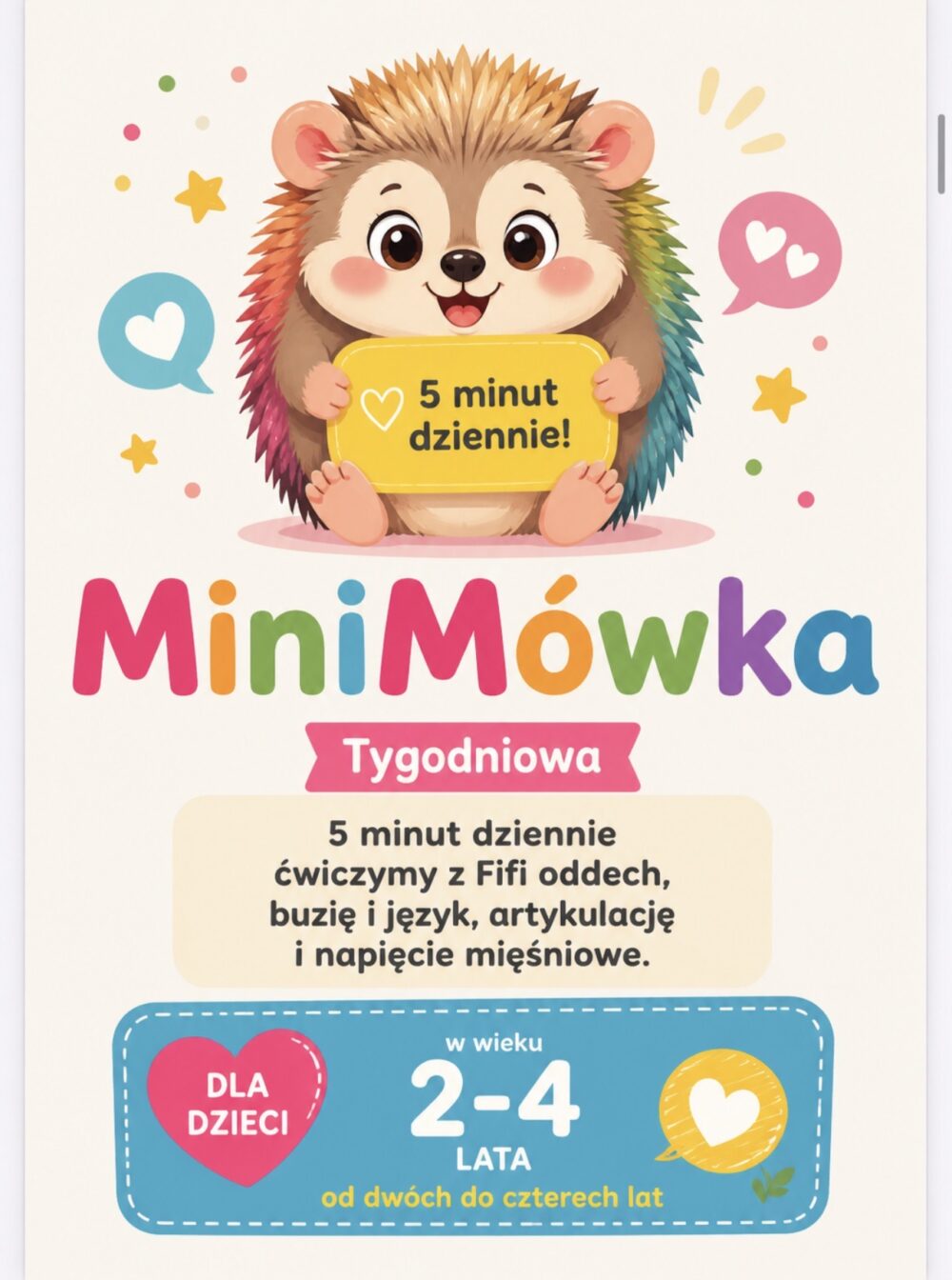 MiniMówka z FiFi- zabawy logopedyczne dla dzieci 2-4 lata+ motywatorki